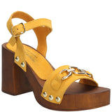 Sandalia Cuero Mujer Portofino Amarillo Rockford