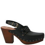 Sueco Cuero Mujer Salermo Negro Rockford
