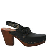 Sueco Cuero Mujer Salermo Negro Rockford