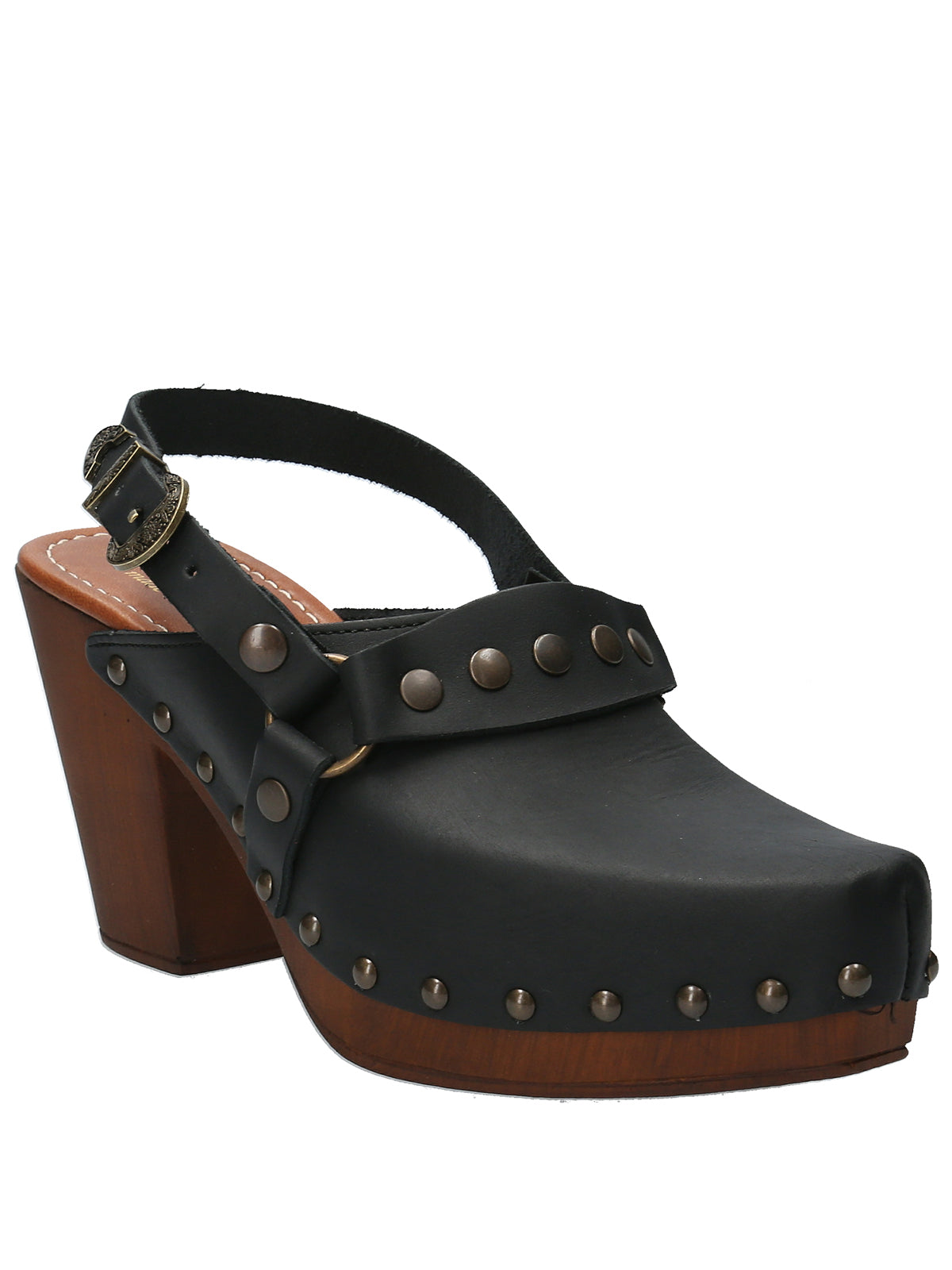Sueco Cuero Mujer Salermo Negro Rockford