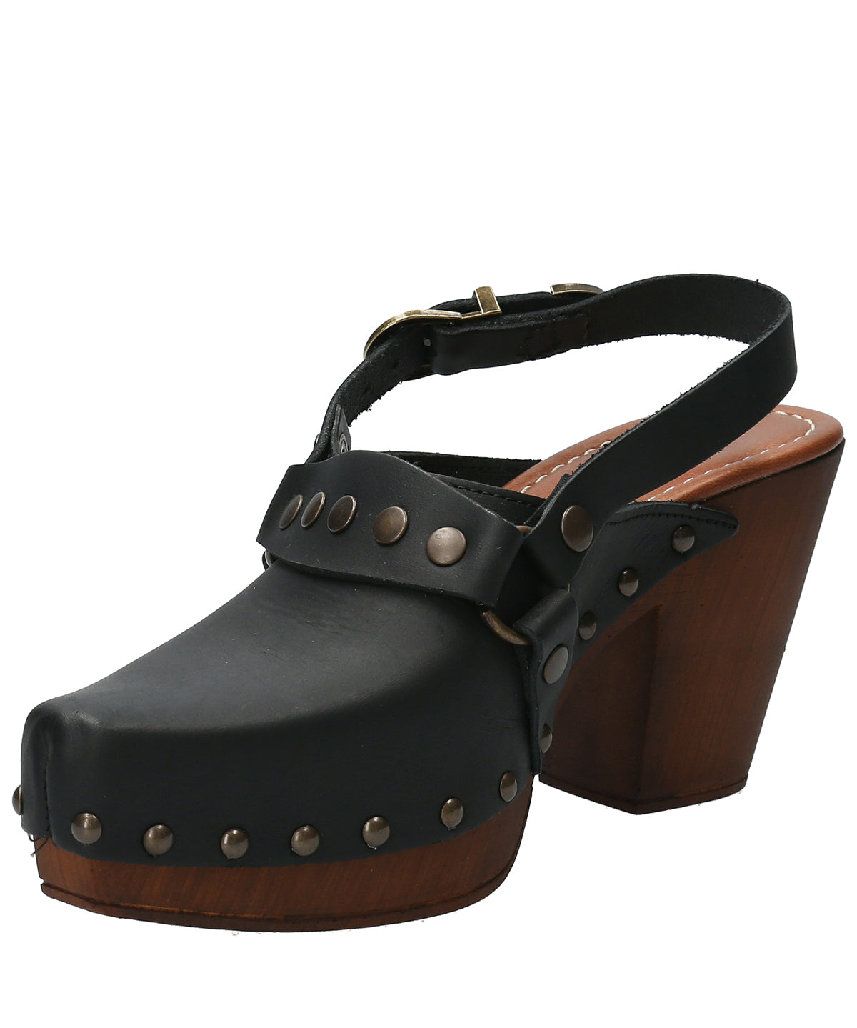 Sueco Cuero Mujer Salermo Negro Rockford
