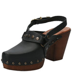 Sueco Cuero Mujer Salermo Negro Rockford