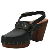 Sueco Cuero Mujer Salermo Negro Rockford