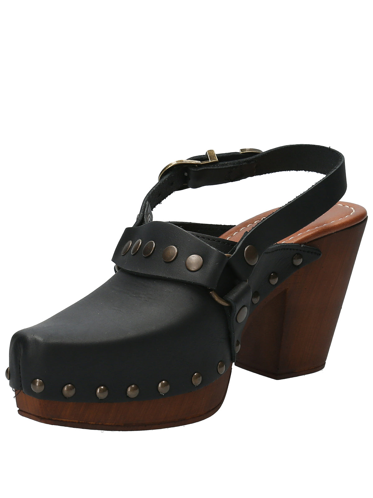 Sueco Cuero Mujer Salermo Negro Rockford