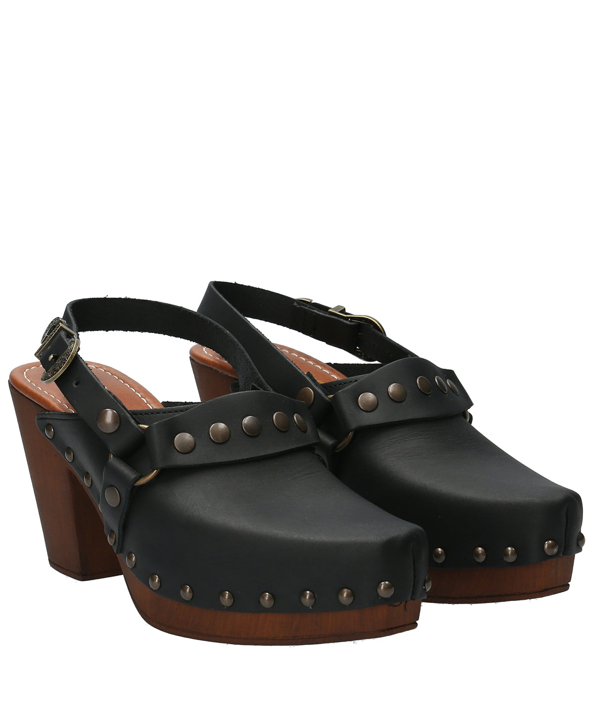 Sueco Cuero Mujer Salermo Negro Rockford