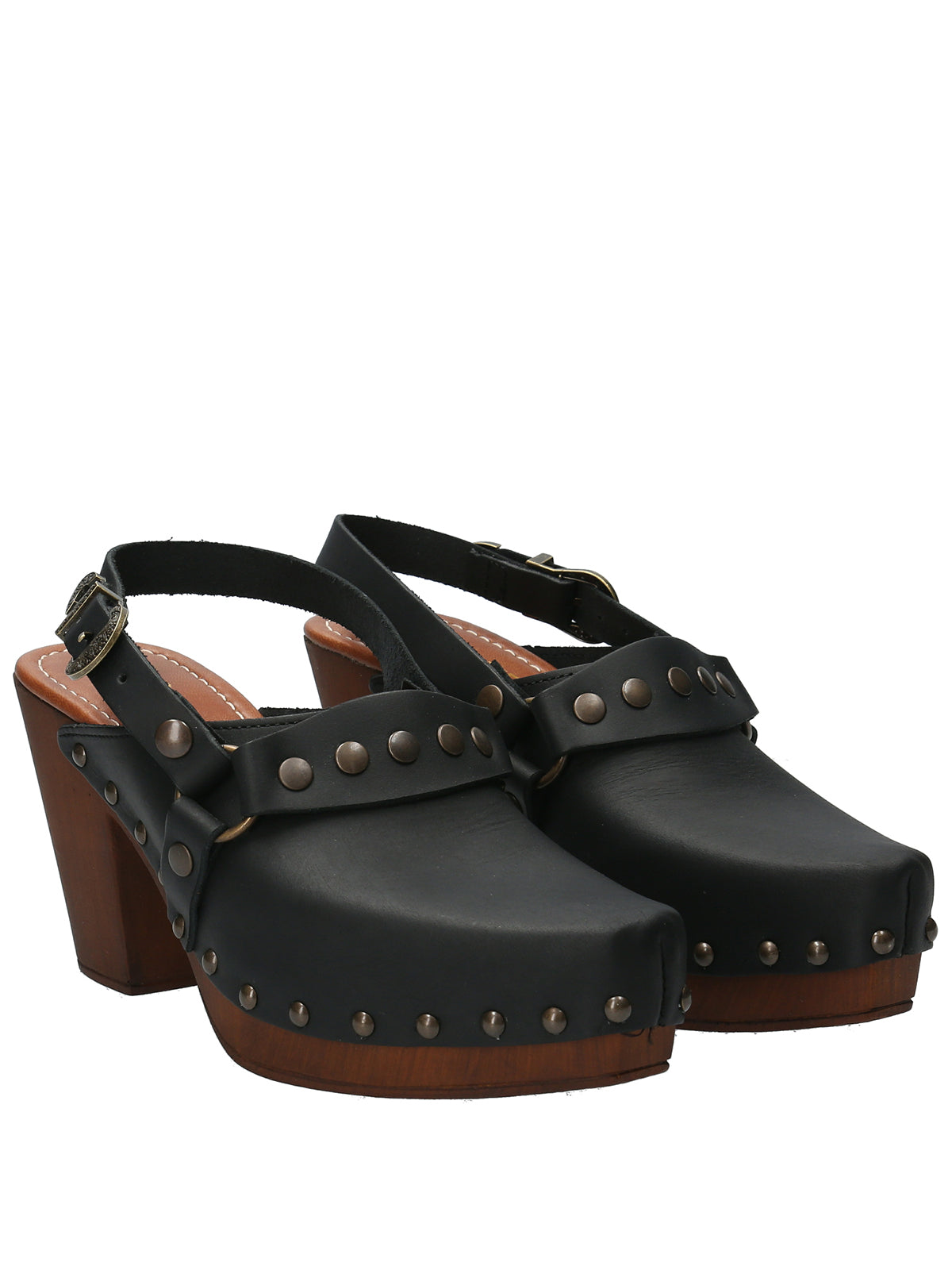 Sueco Cuero Mujer Salermo Negro Rockford