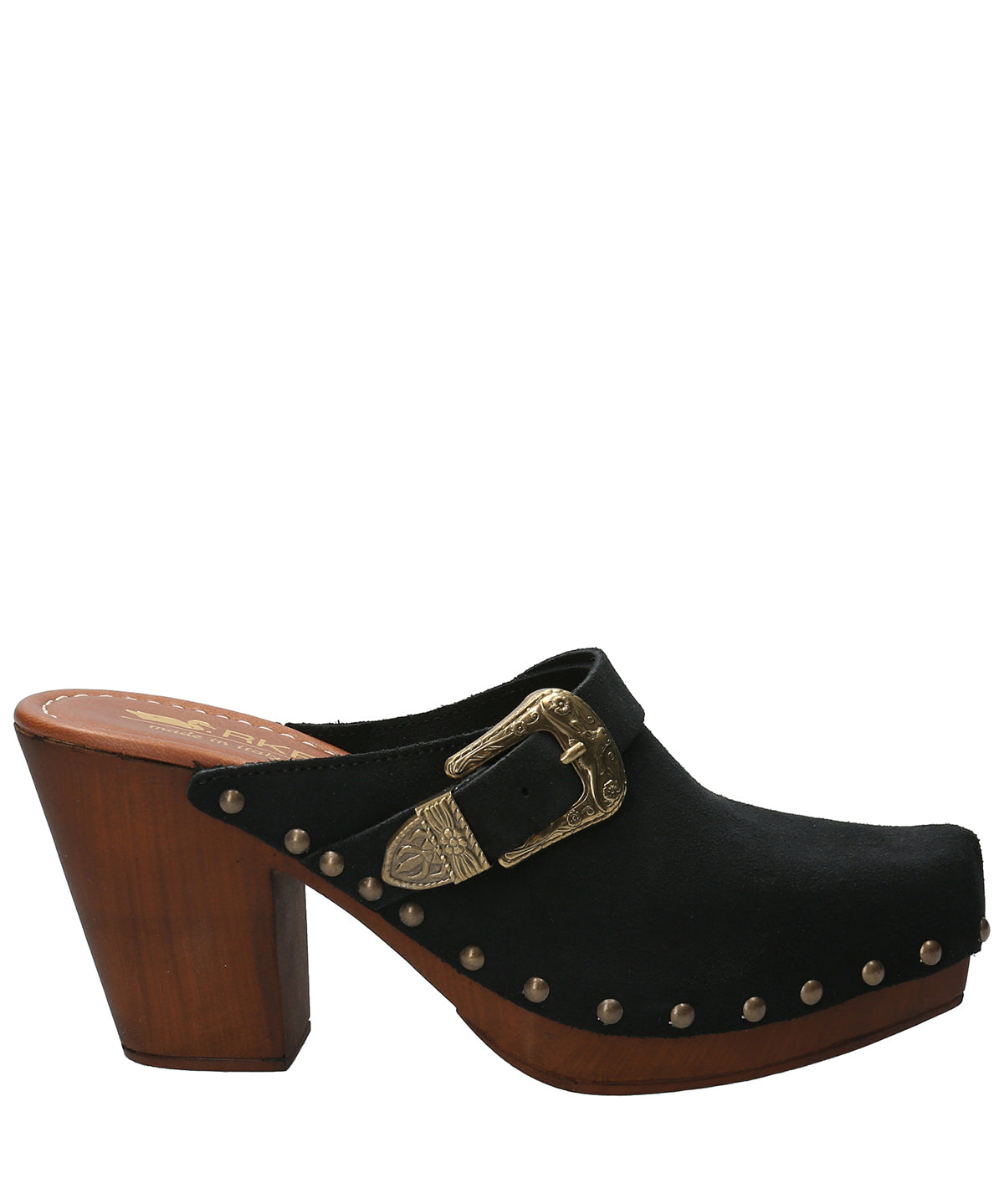 Sueco Cuero Mujer Padua Negro Rockford