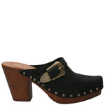 Sueco Cuero Mujer Padua Negro Rockford