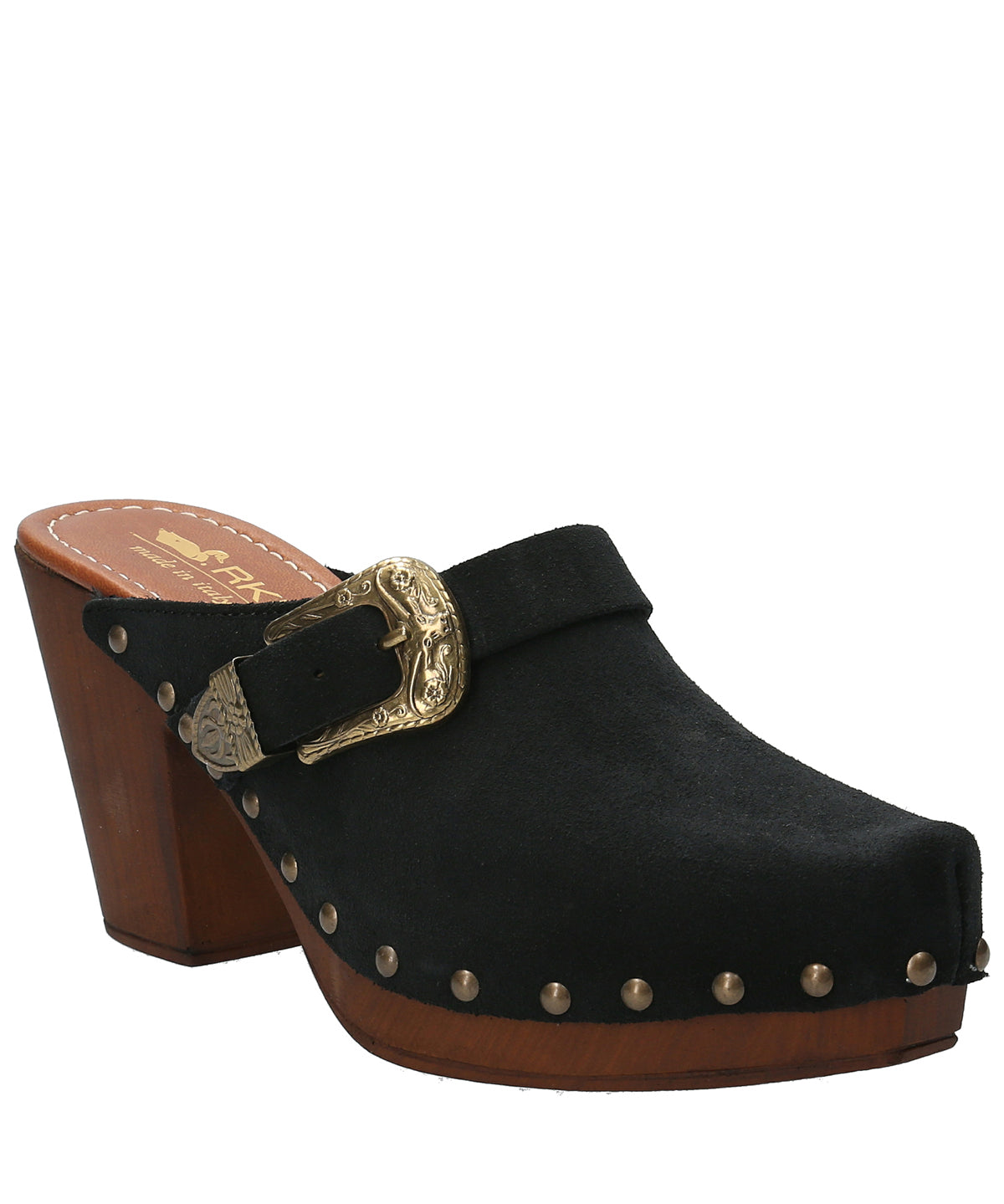 Sueco Cuero Mujer Padua Negro Rockford