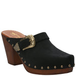 Sueco Cuero Mujer Padua Negro Rockford