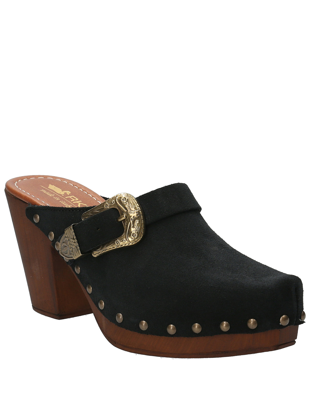 Sueco Cuero Mujer Padua Negro Rockford
