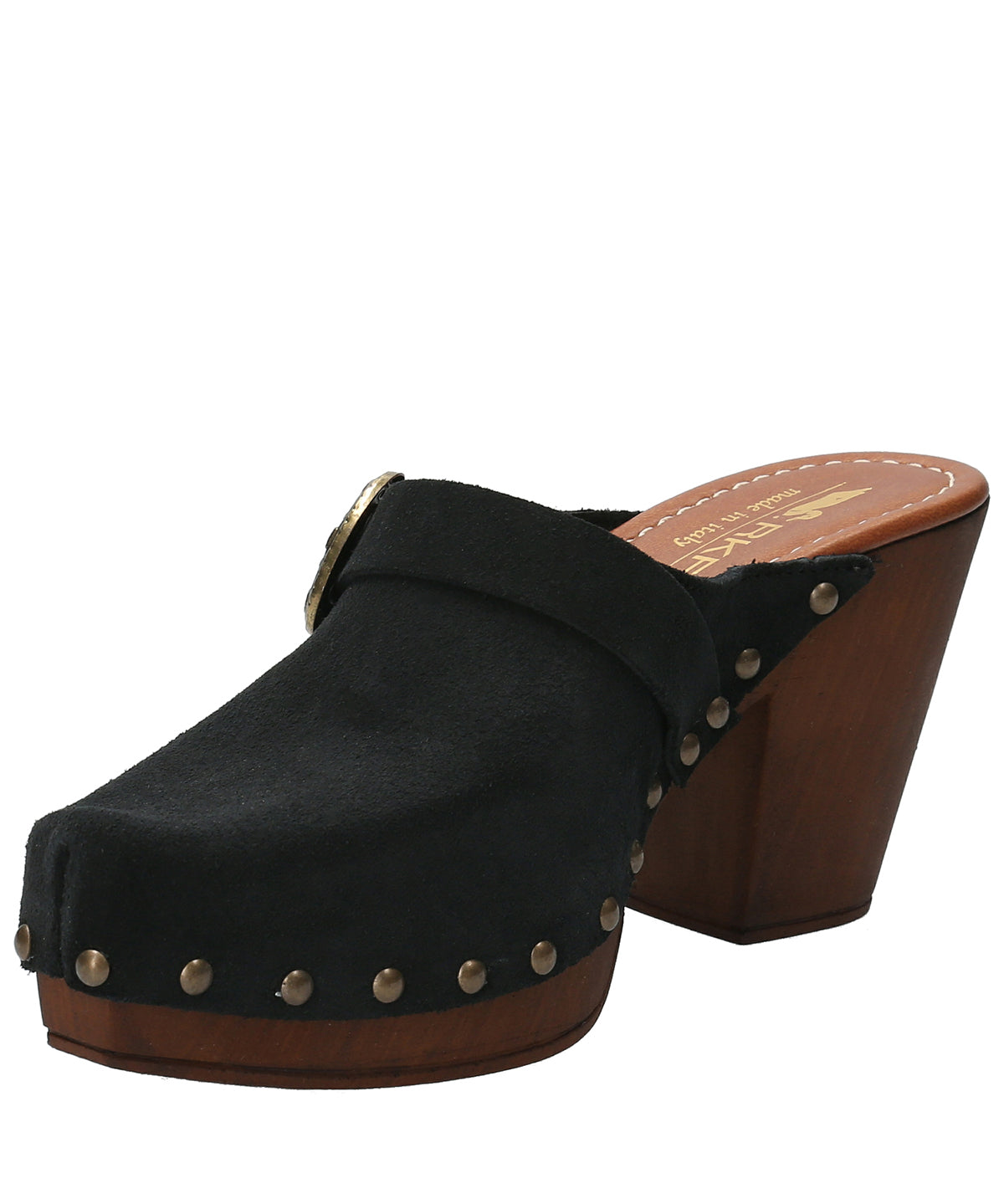Sueco Cuero Mujer Padua Negro Rockford