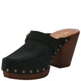 Sueco Cuero Mujer Padua Negro Rockford