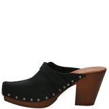 Sueco Cuero Mujer Padua Negro Rockford