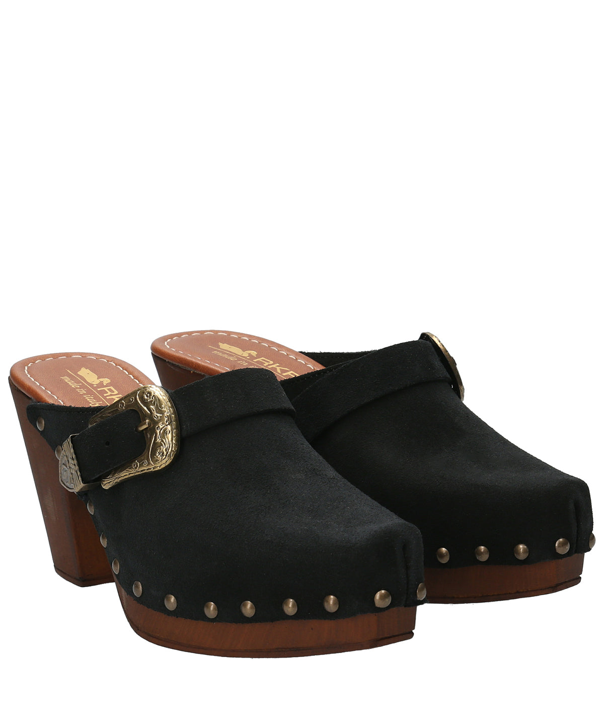 Sueco Cuero Mujer Padua Negro Rockford