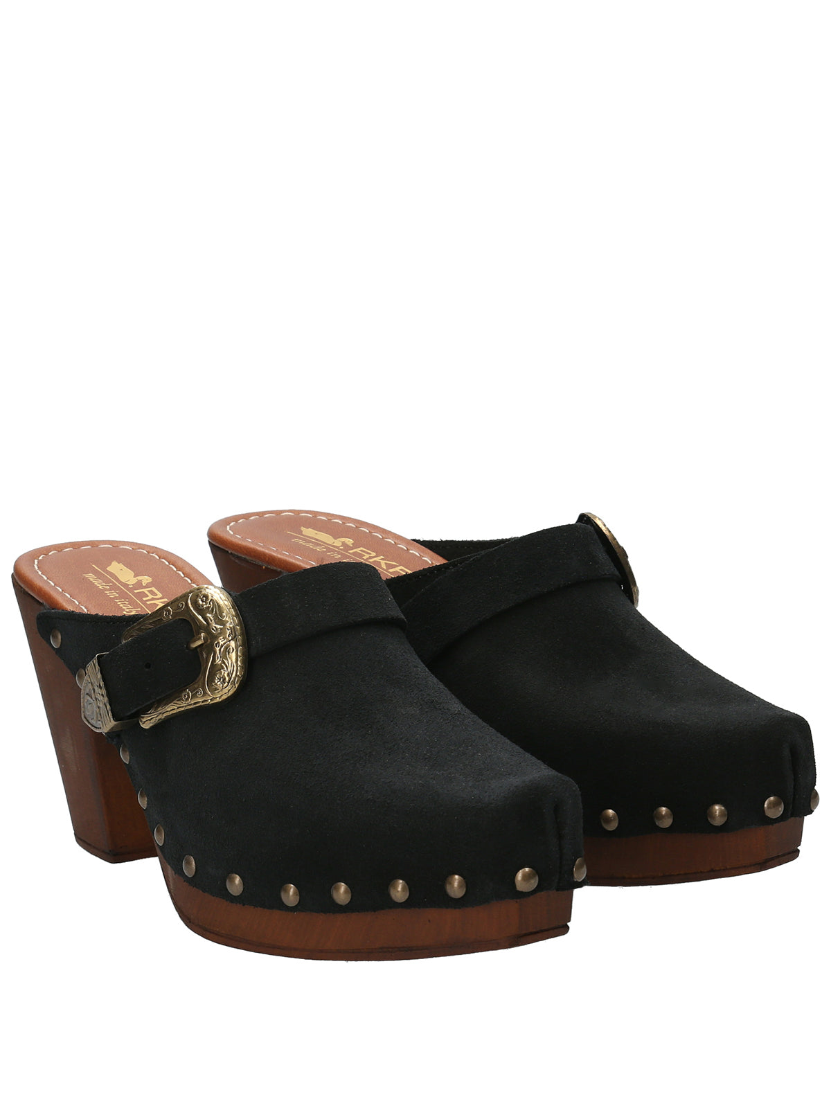 Sueco Cuero Mujer Padua Negro Rockford