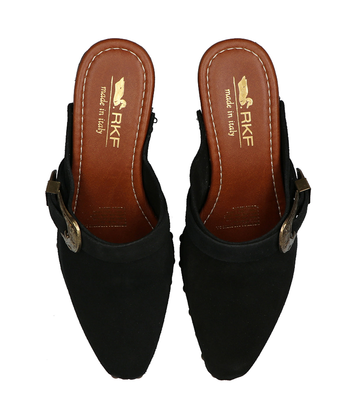 Sueco Cuero Mujer Padua Negro Rockford