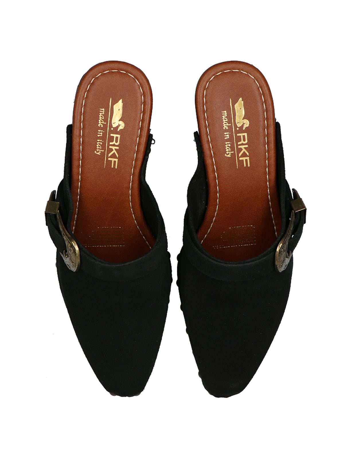 Sueco Cuero Mujer Padua Negro Rockford