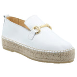 Alpargata Cuero Mujer Areca Blanco Rockford