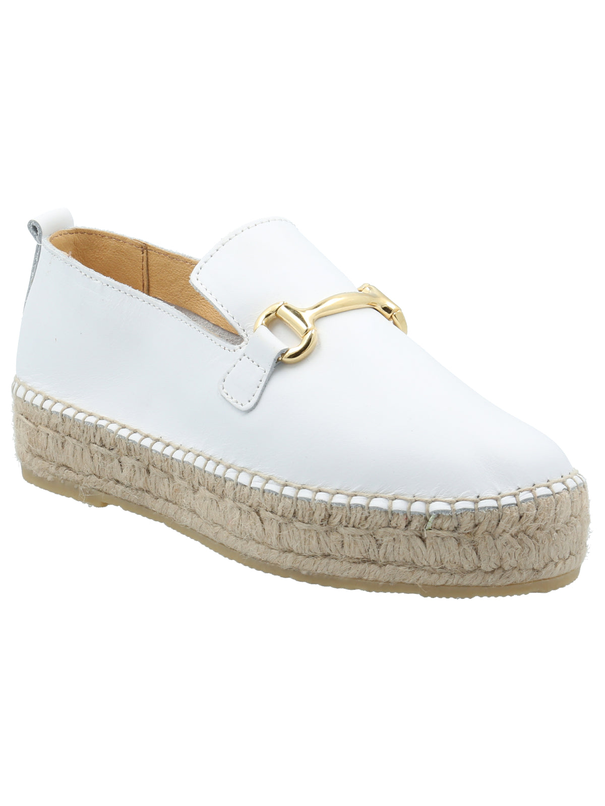 Alpargata Cuero Mujer Areca Blanco Rockford