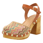 Sueco Cuero Mujer Azafran Multicolor Rockford