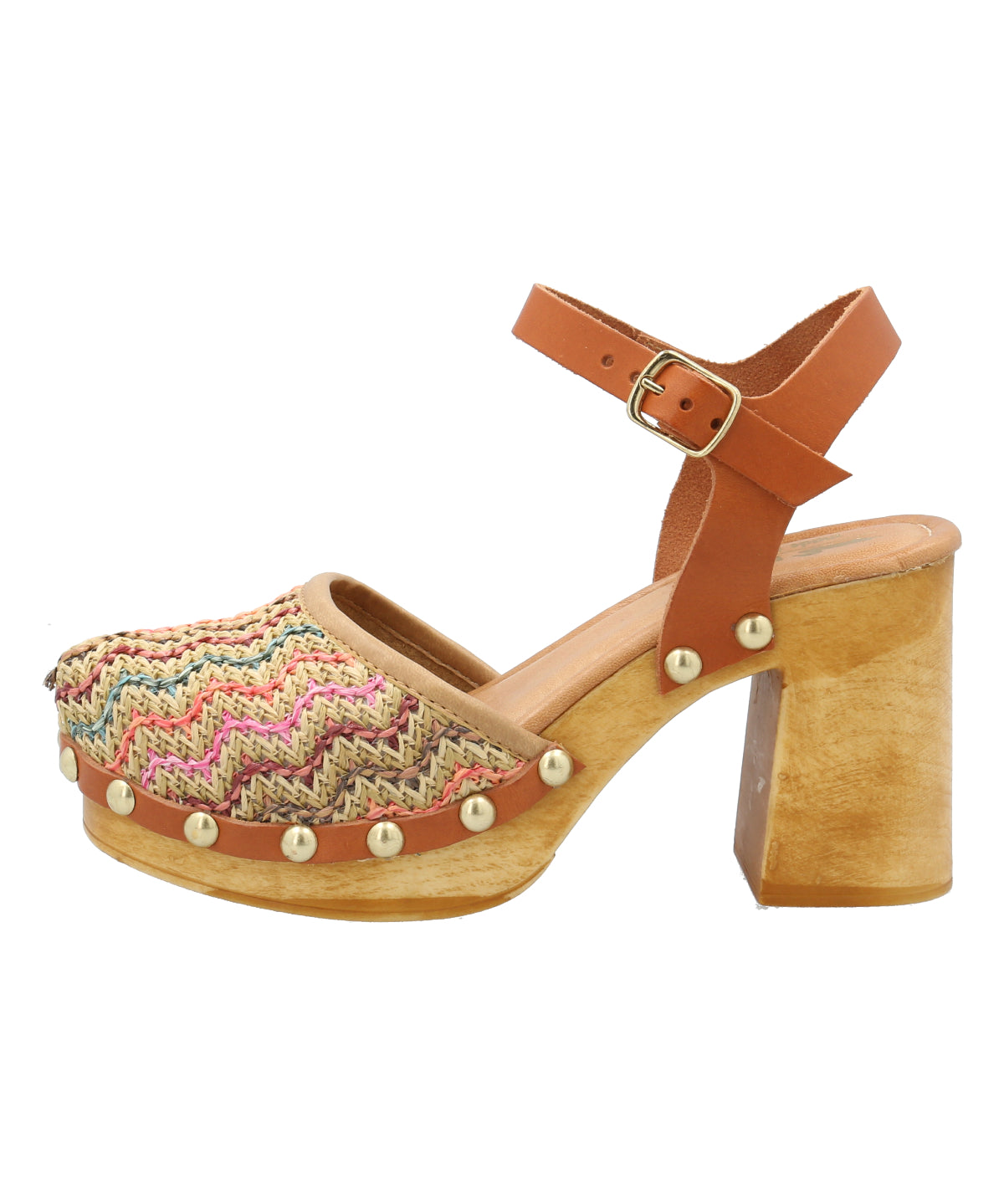 Sueco Cuero Mujer Azafran Multicolor Rockford