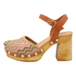 Sueco Cuero Mujer Azafran Multicolor Rockford