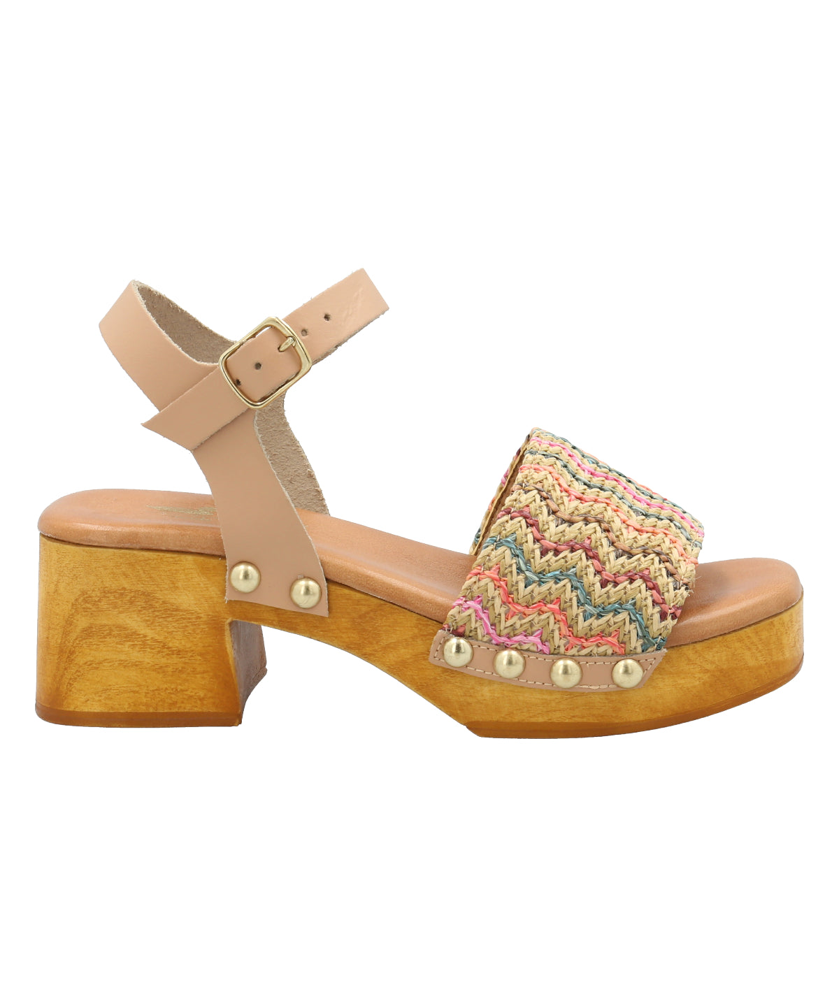 Sandalia Cuero Mujer Geranio Multicolor Rockford