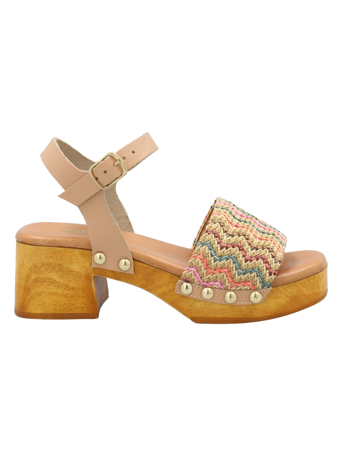 Sandalia Cuero Mujer Geranio Multicolor Rockford