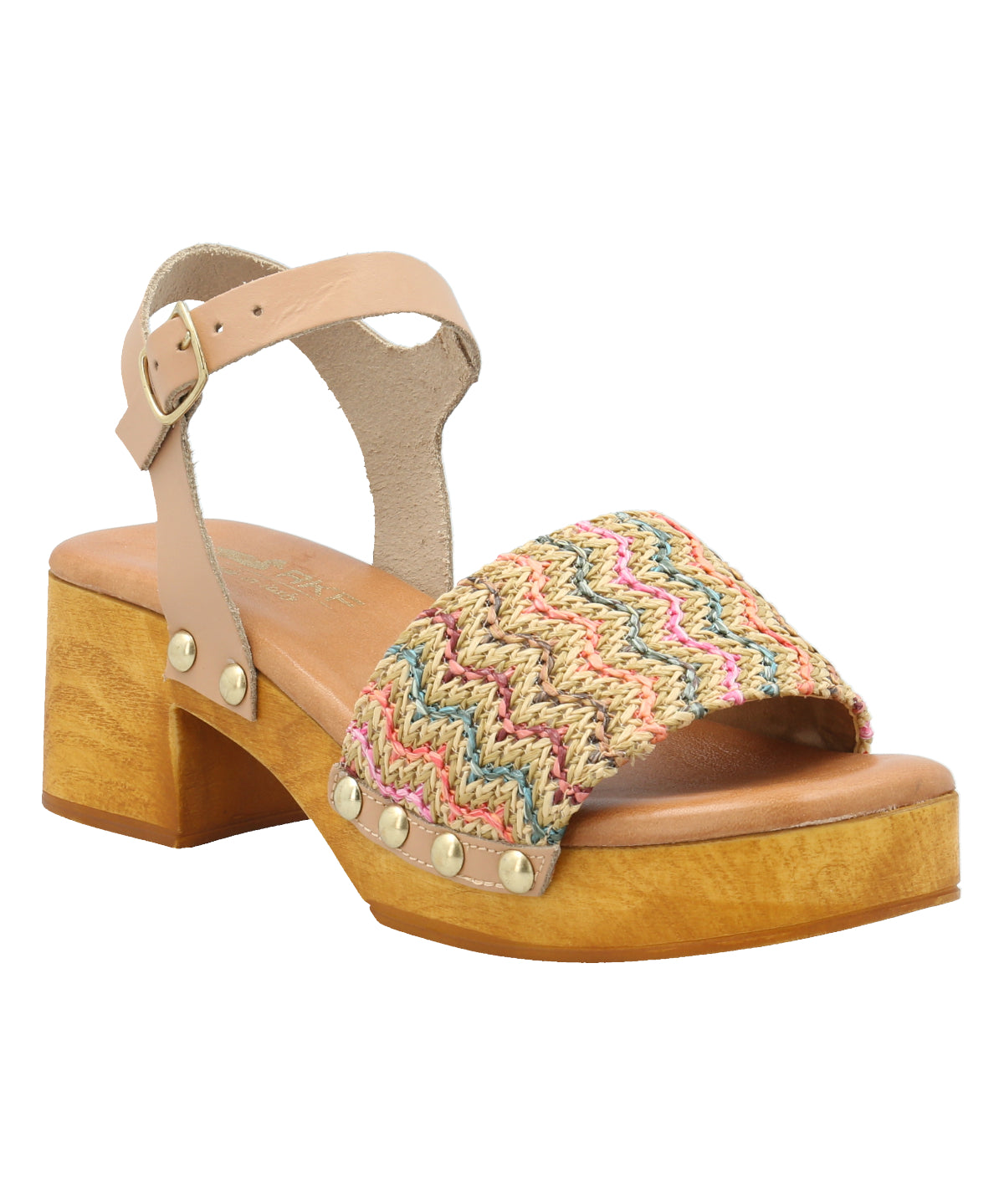 Sandalia Cuero Mujer Geranio Multicolor Rockford