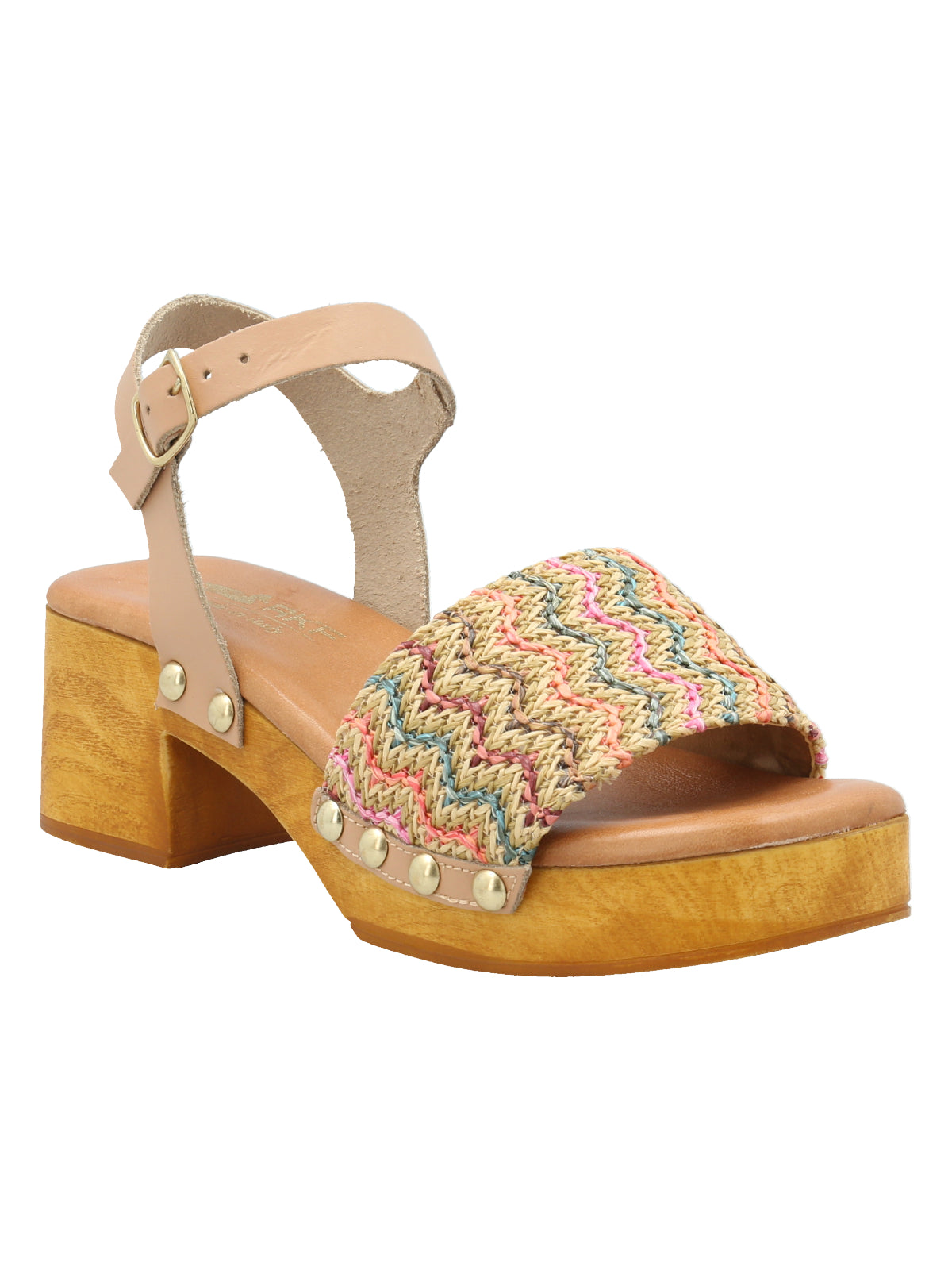 Sandalia Cuero Mujer Geranio Multicolor Rockford