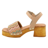 Sandalia Cuero Mujer Geranio Multicolor Rockford