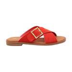 Sandalia Cuero Mujer Doha Rojo Rockford