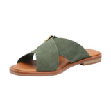 Sandalia Cuero Mujer Doha Verde Rockford