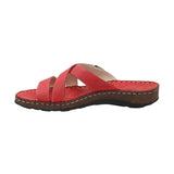 Sandalia Cuero Mujer Lagos Rojo Rockford