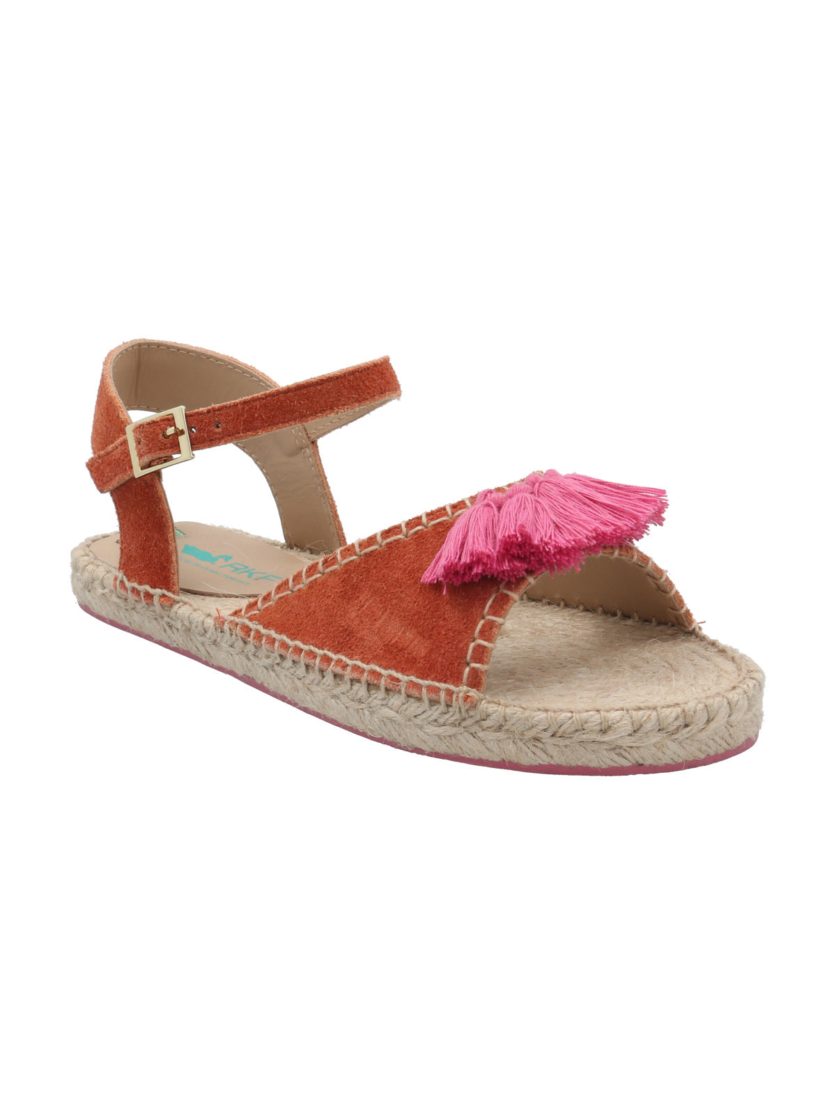 Alpargata Cuero Mujer Pom Naranjo Rockford