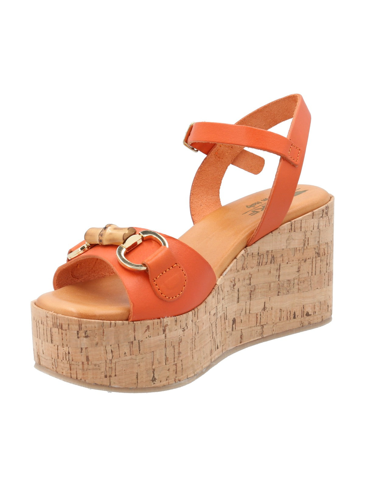 Sandalia Cuero Mujer Joaka Naranjo 67 Rockford