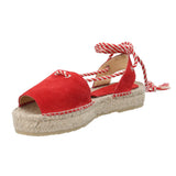 Alpargata Cuero Mujer Ivy Rojo Rockford