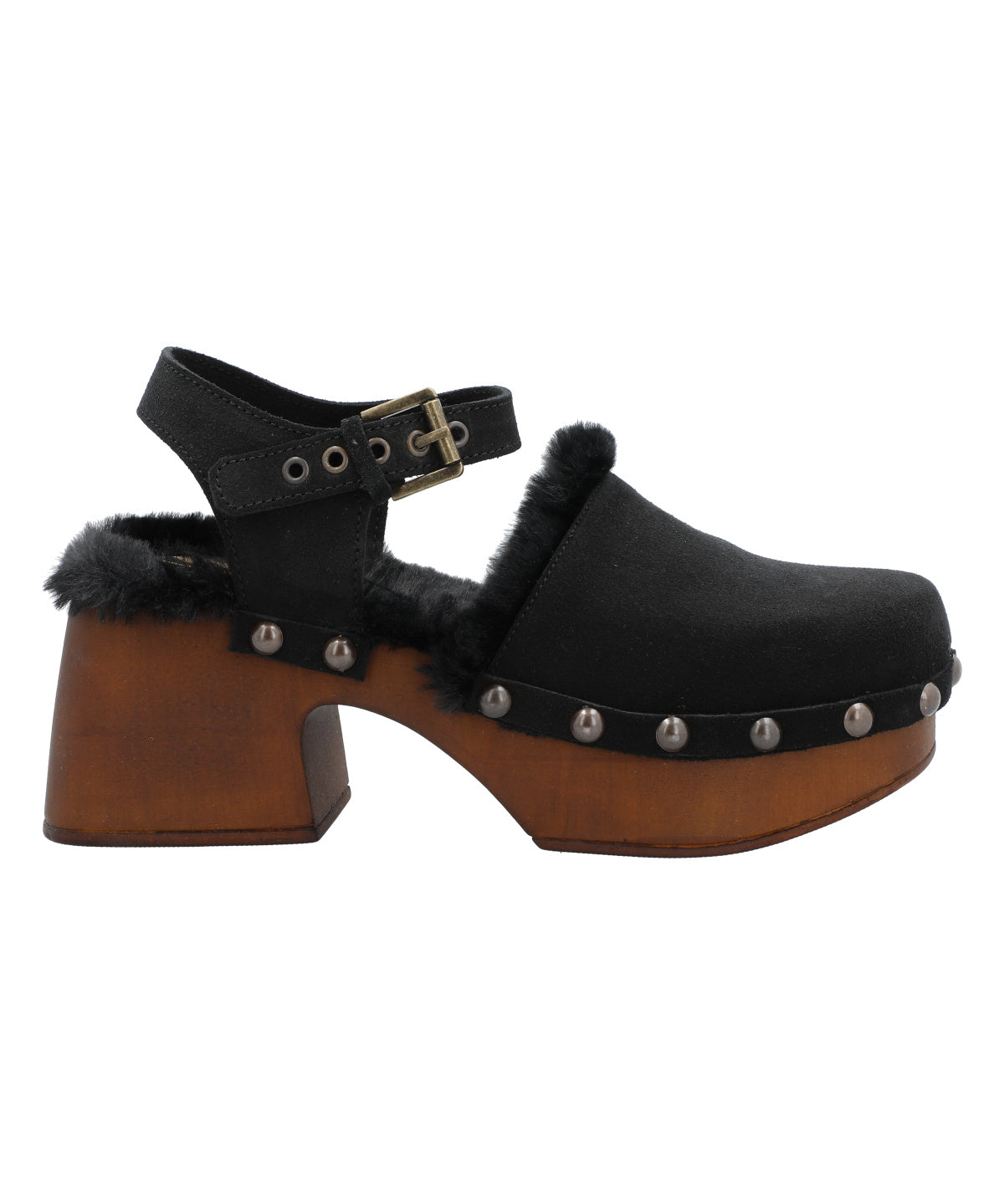 Sueco Cuero Mujer Forli Negro Rockford