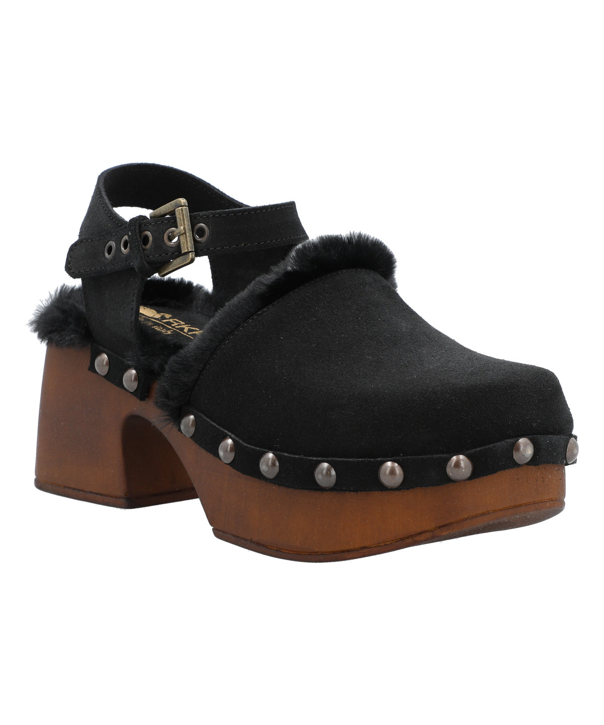 Sueco Cuero Mujer Forli Negro Rockford