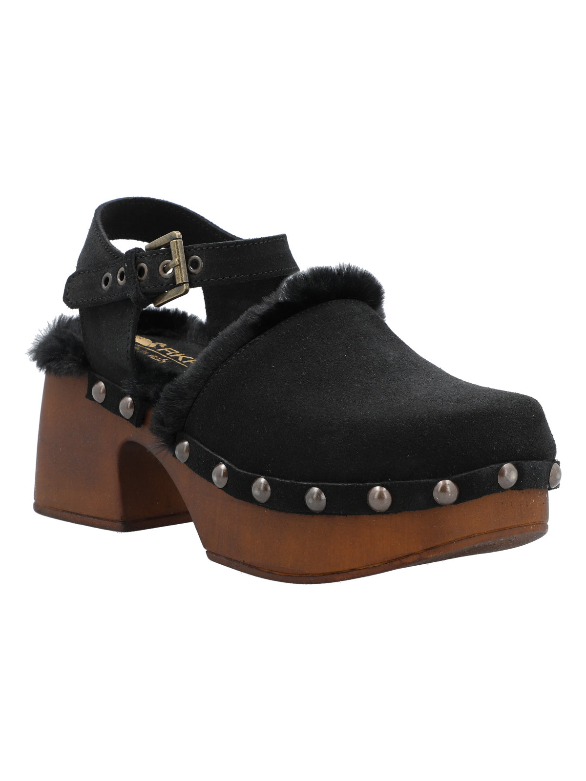 Sueco Cuero Mujer Forli Negro Rockford