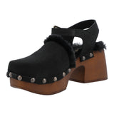 Sueco Cuero Mujer Forli Negro Rockford