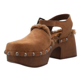 Sueco Cuero Mujer Forli Café Rockford