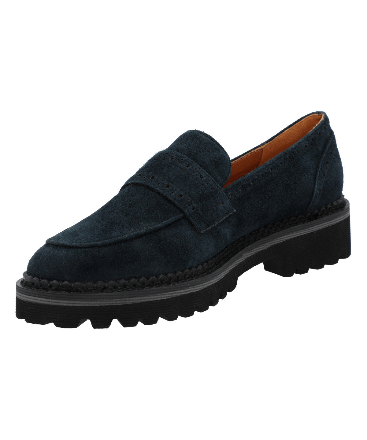 Mocasin Cuero Mujer May Azul