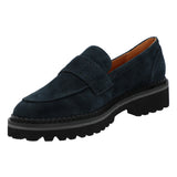 Mocasin Cuero Mujer May Azul