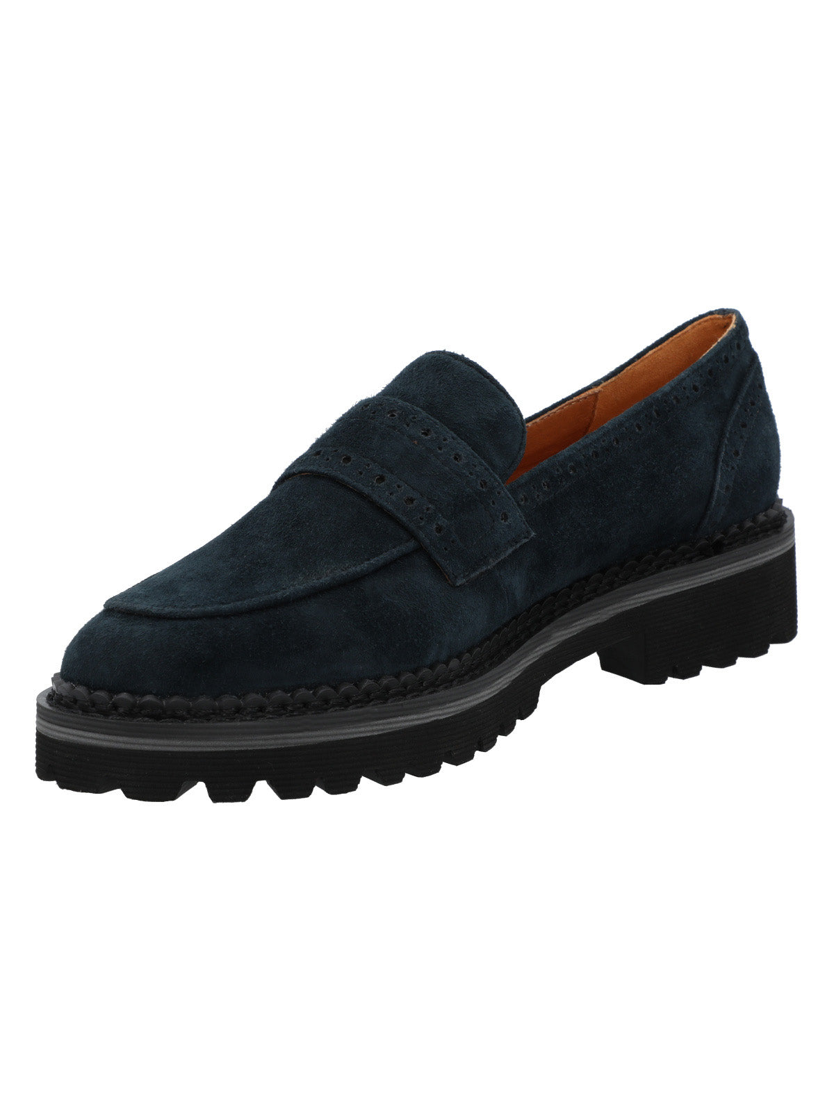 Mocasin Cuero Mujer May Azul