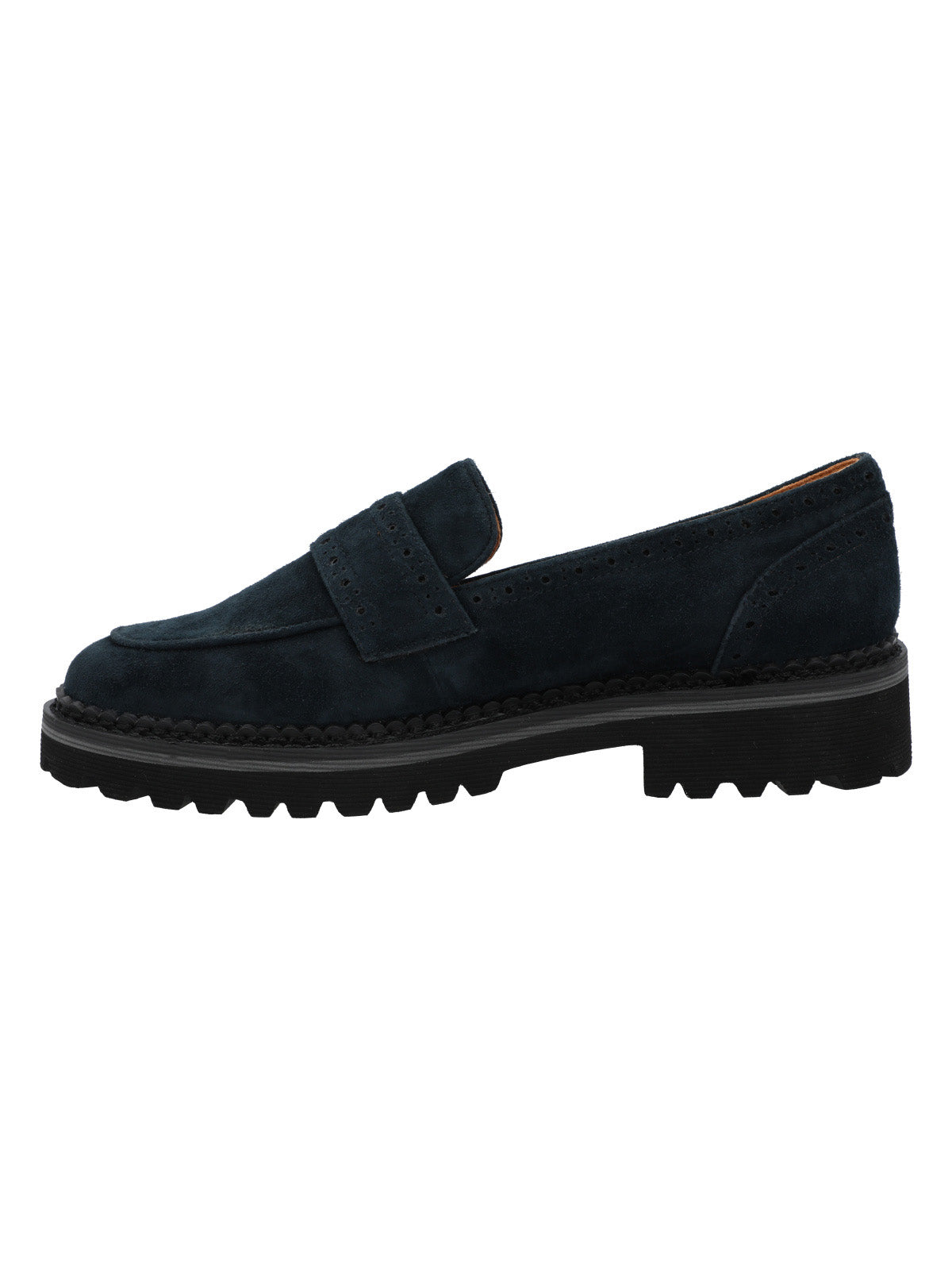 Mocasin Cuero Mujer May Azul