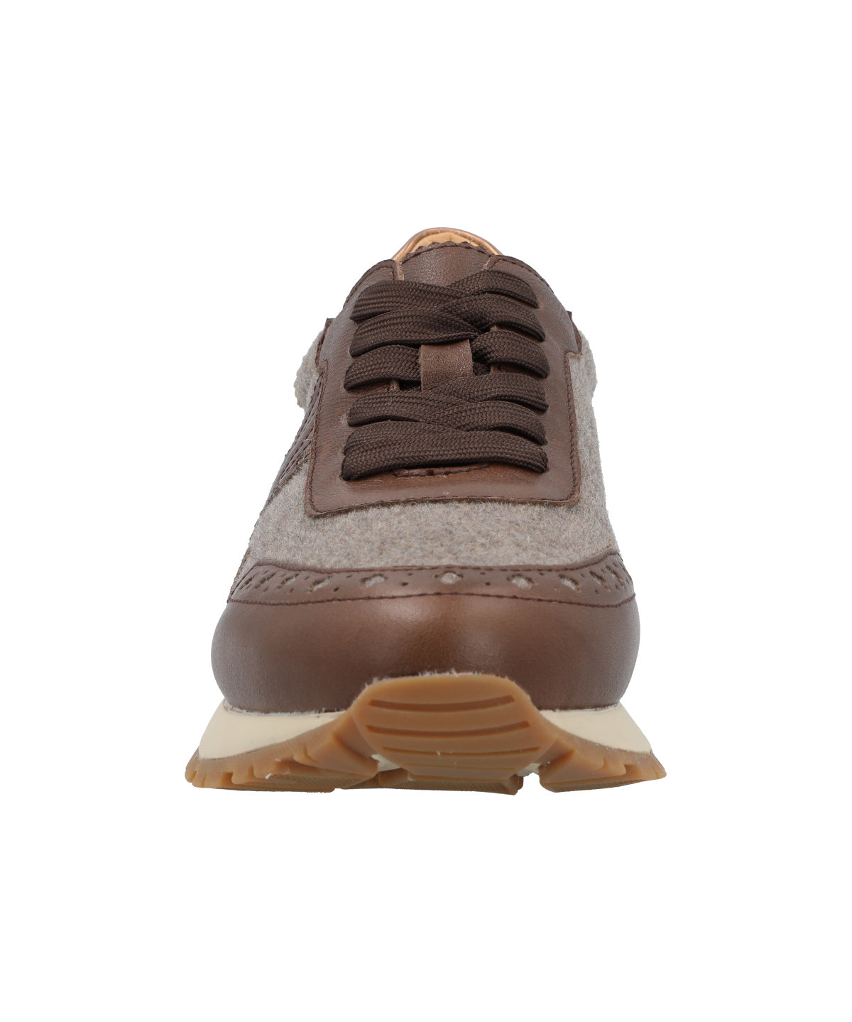 Zapatilla Cuero Mujer Bonete Café