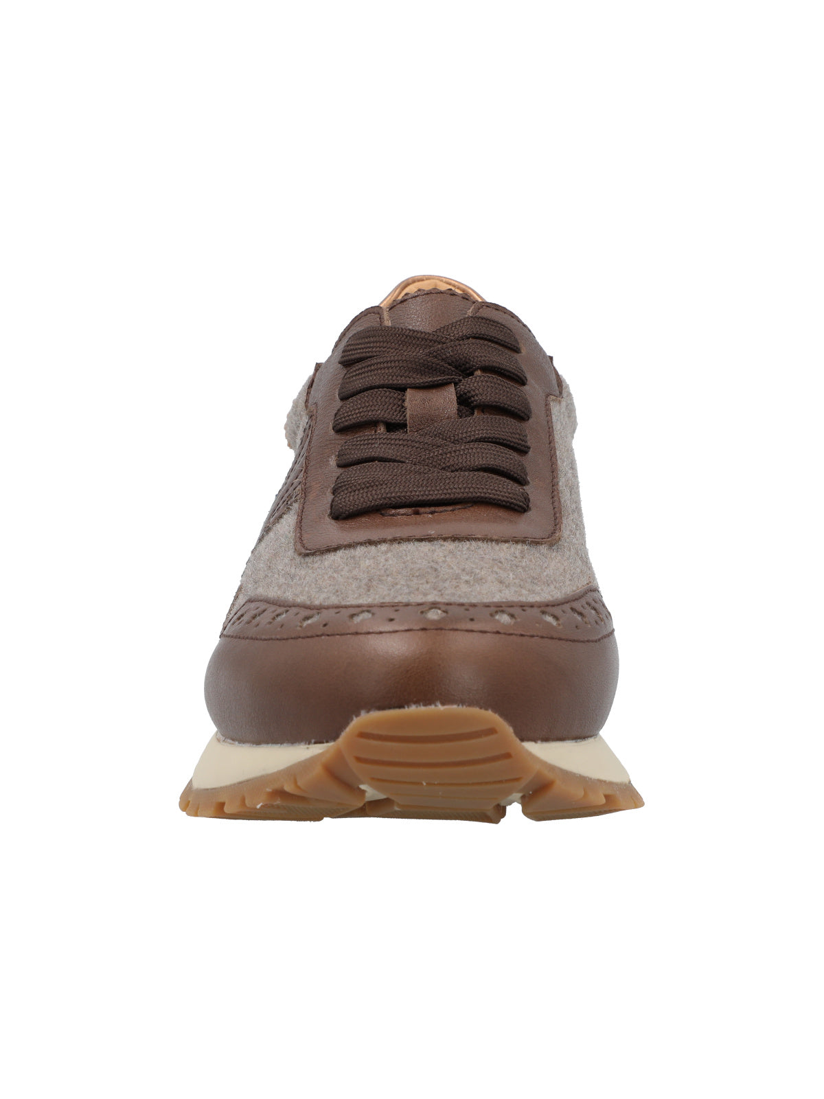 Zapatilla Cuero Mujer Bonete Café