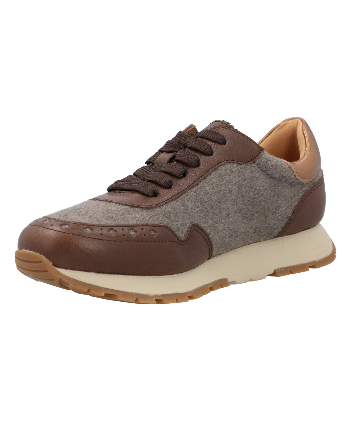 Zapatilla Cuero Mujer Bonete Café